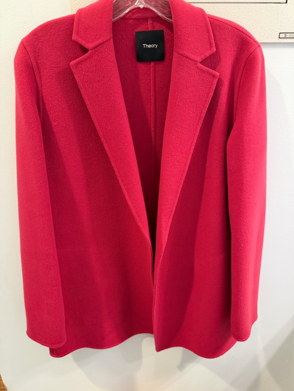 Theory Women's Bright Red Wool-Blend Blazer Jacket